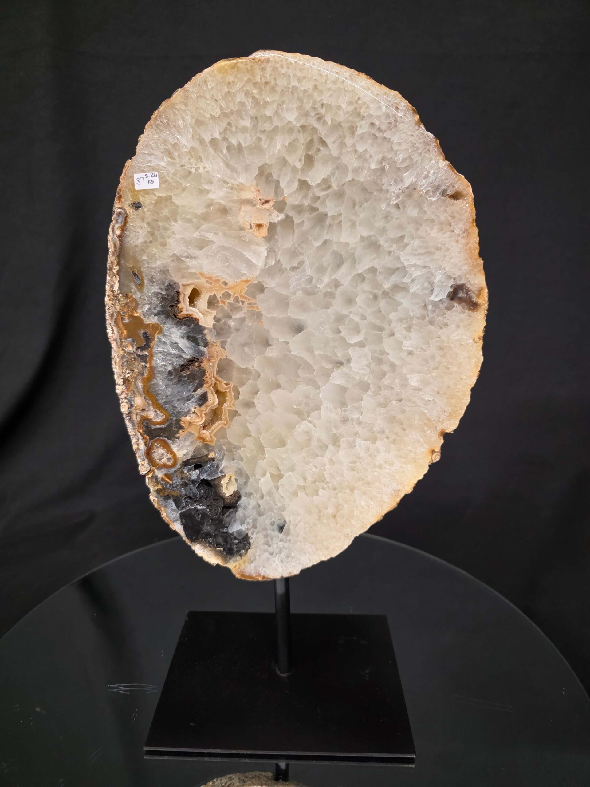 Large Premium Agate Natural Slice on Stand 37 – 3.231g - H37xW21xD12cm