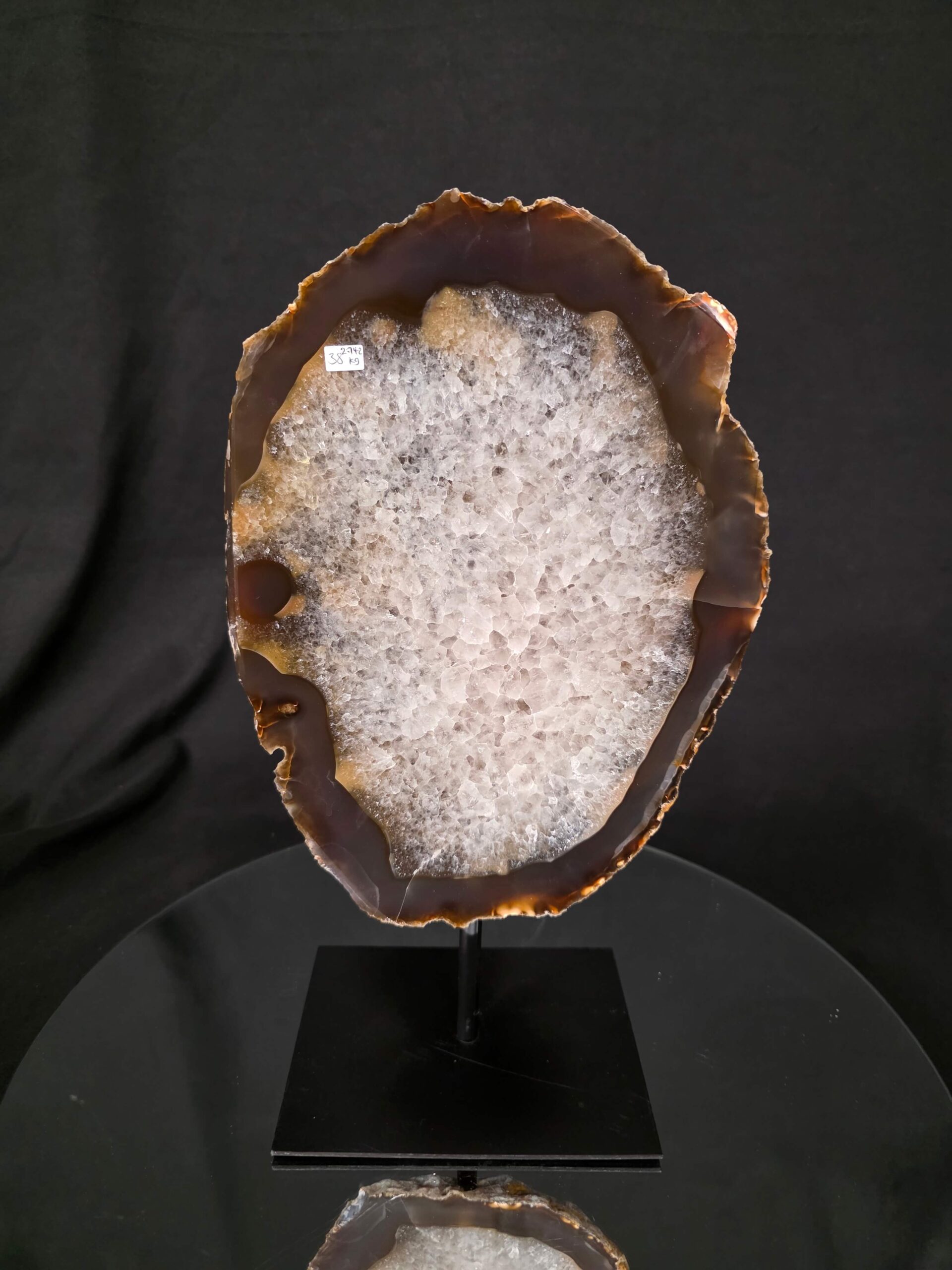 Large Premium Agate Natural Slice on Stand 38 – 2.742g - H34xW20xD12cm