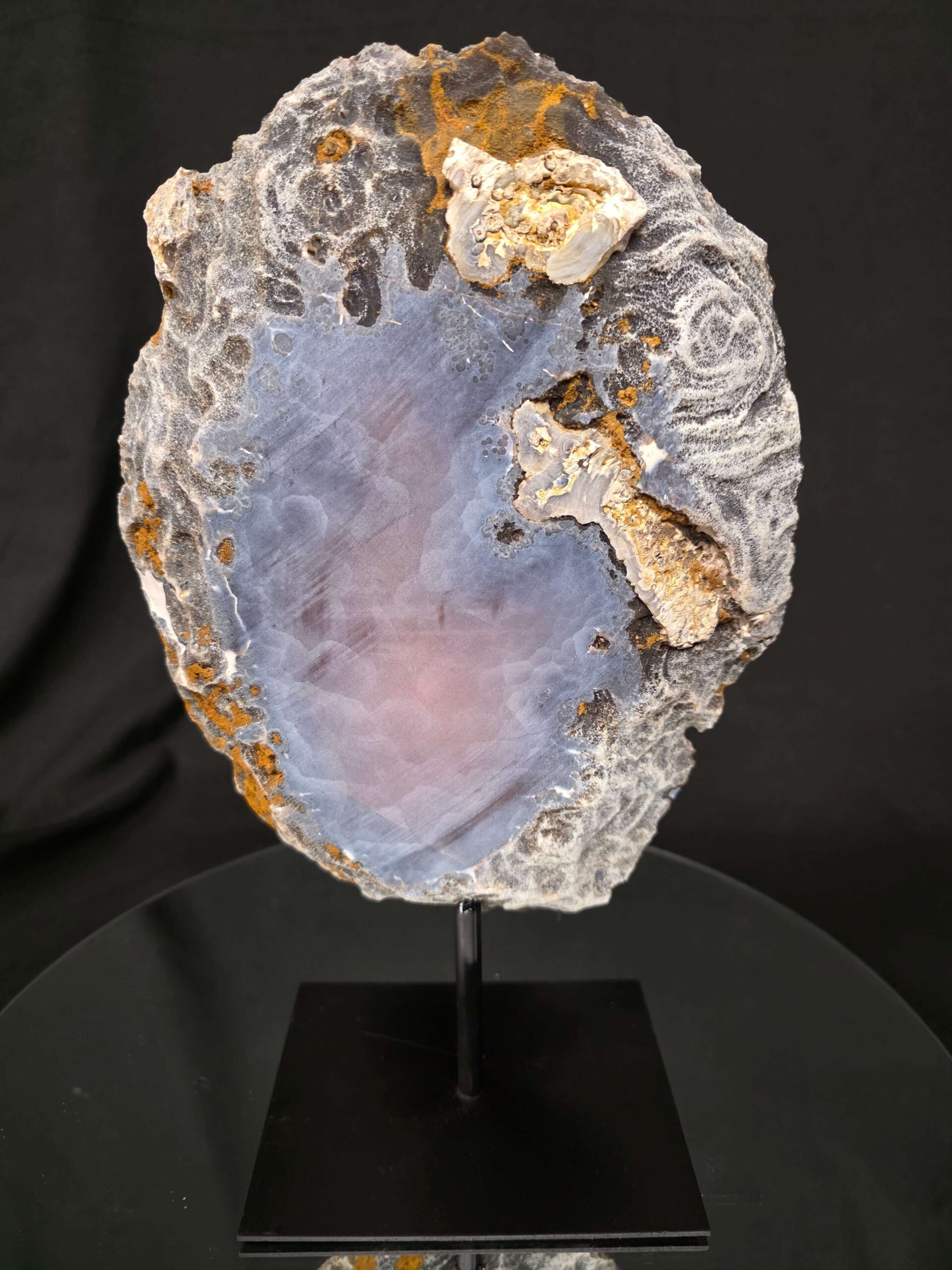 Large Premium Agate Natural Slice on Stand 38 – 2.742g - H34xW20xD12cm - Image 3