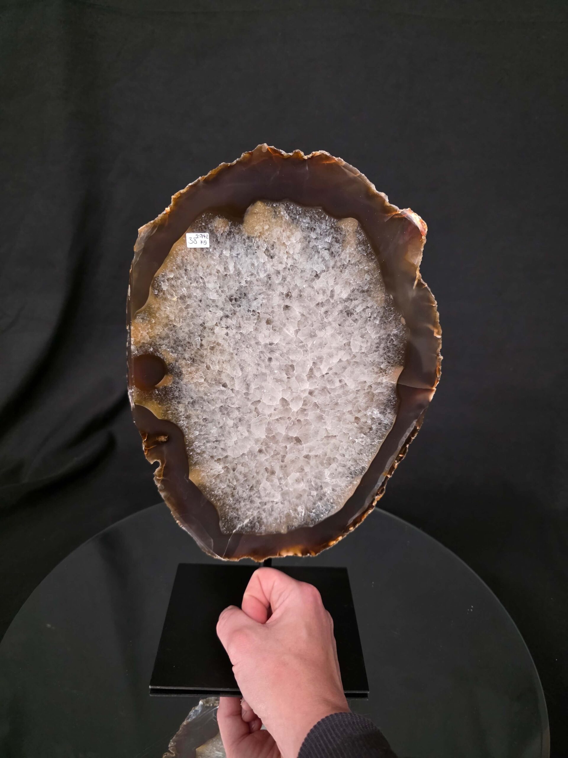 Large Premium Agate Natural Slice on Stand 38 – 2.742g - H34xW20xD12cm - Image 6