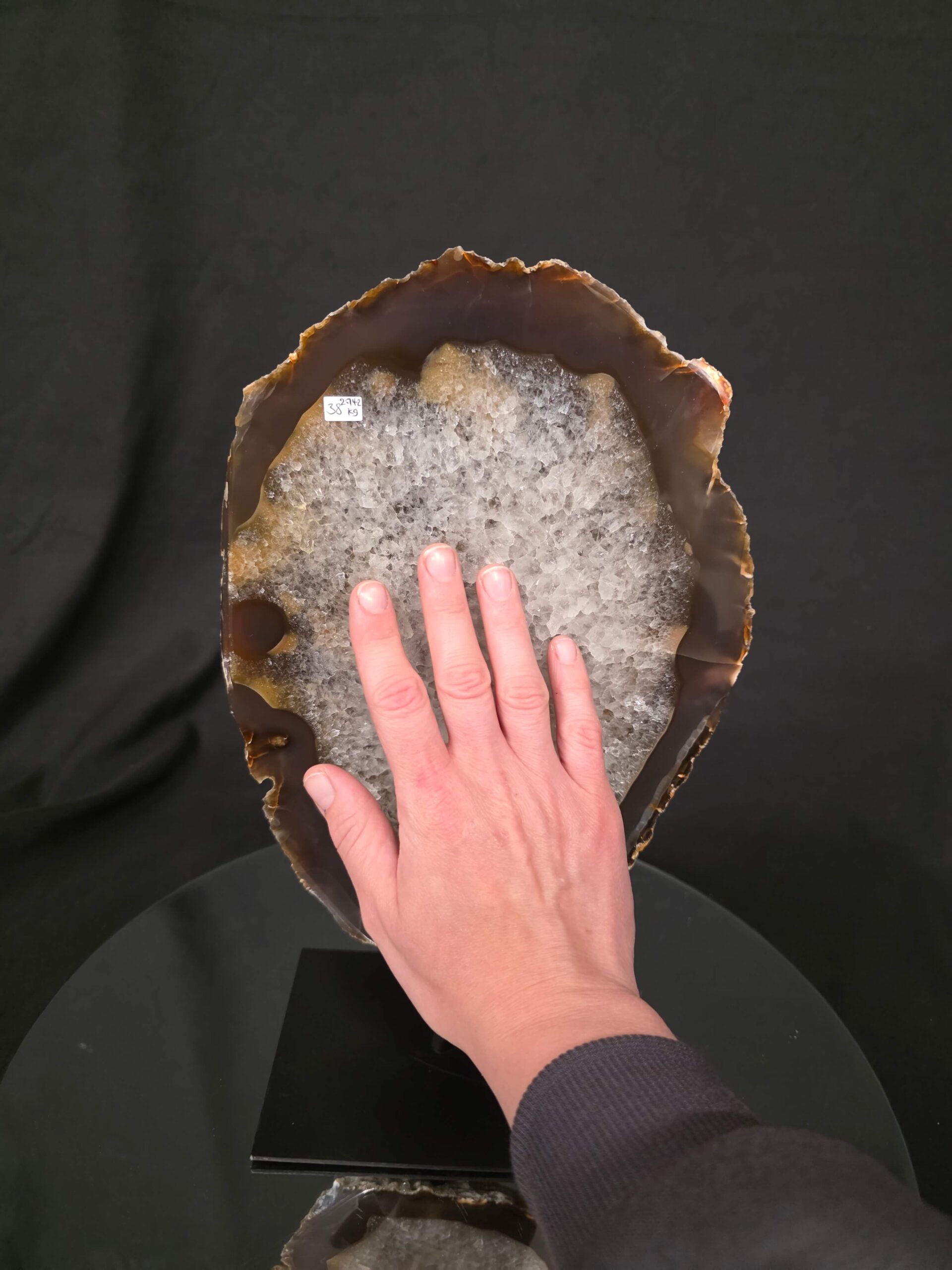 Large Premium Agate Natural Slice on Stand 38 – 2.742g - H34xW20xD12cm - Image 7