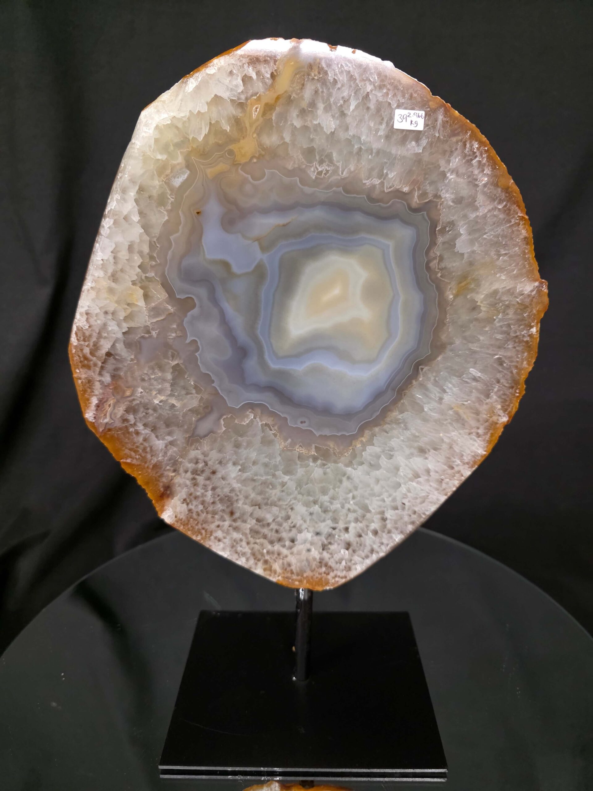 Large Premium Agate Natural Slice on Stand 39 – 2.966g - H34.5xW24xD12cm