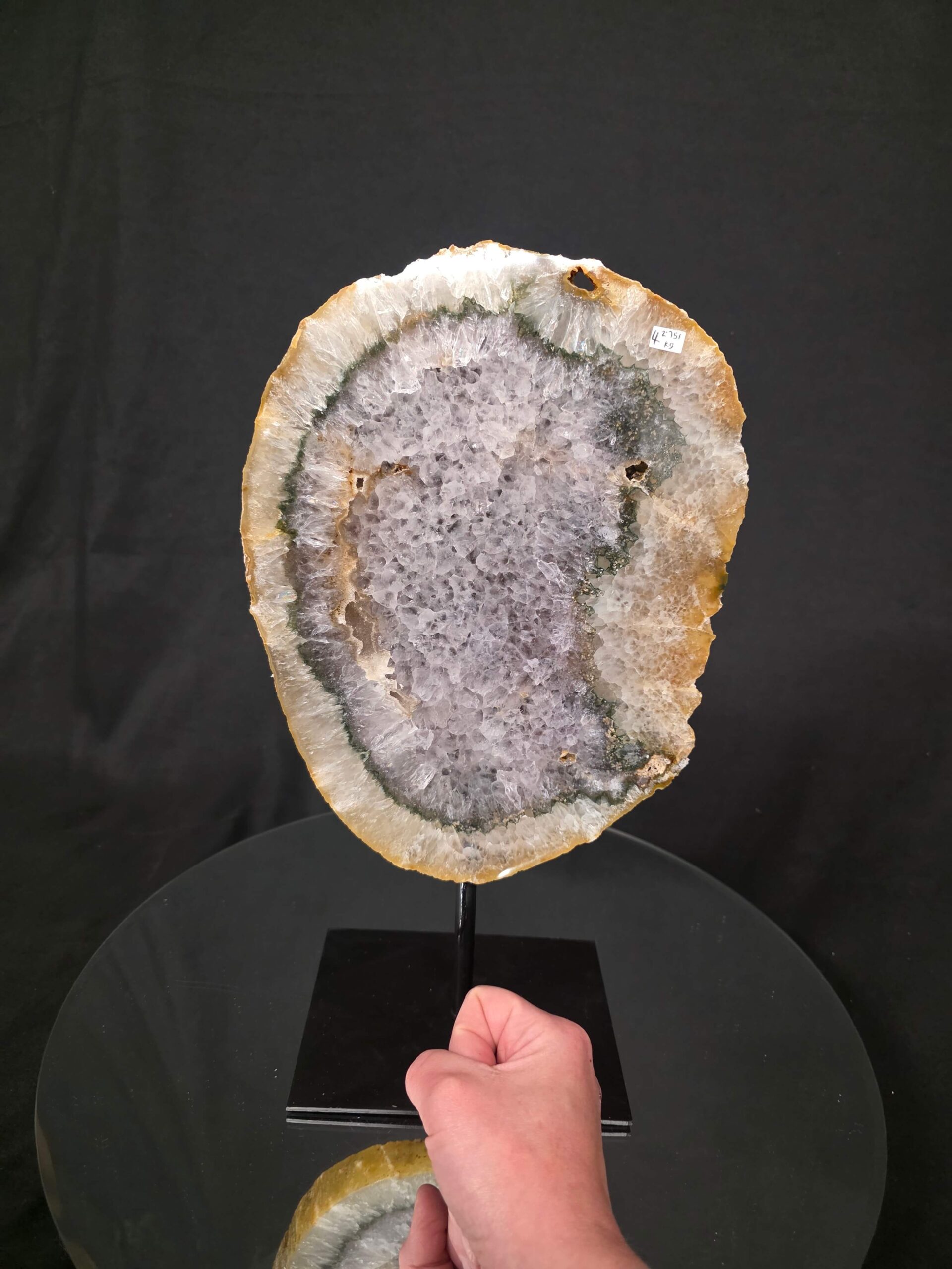 Large Premium Agate Natural Slice on Stand 4 – 2.751g - H35.5xW21xD12cm - Image 5