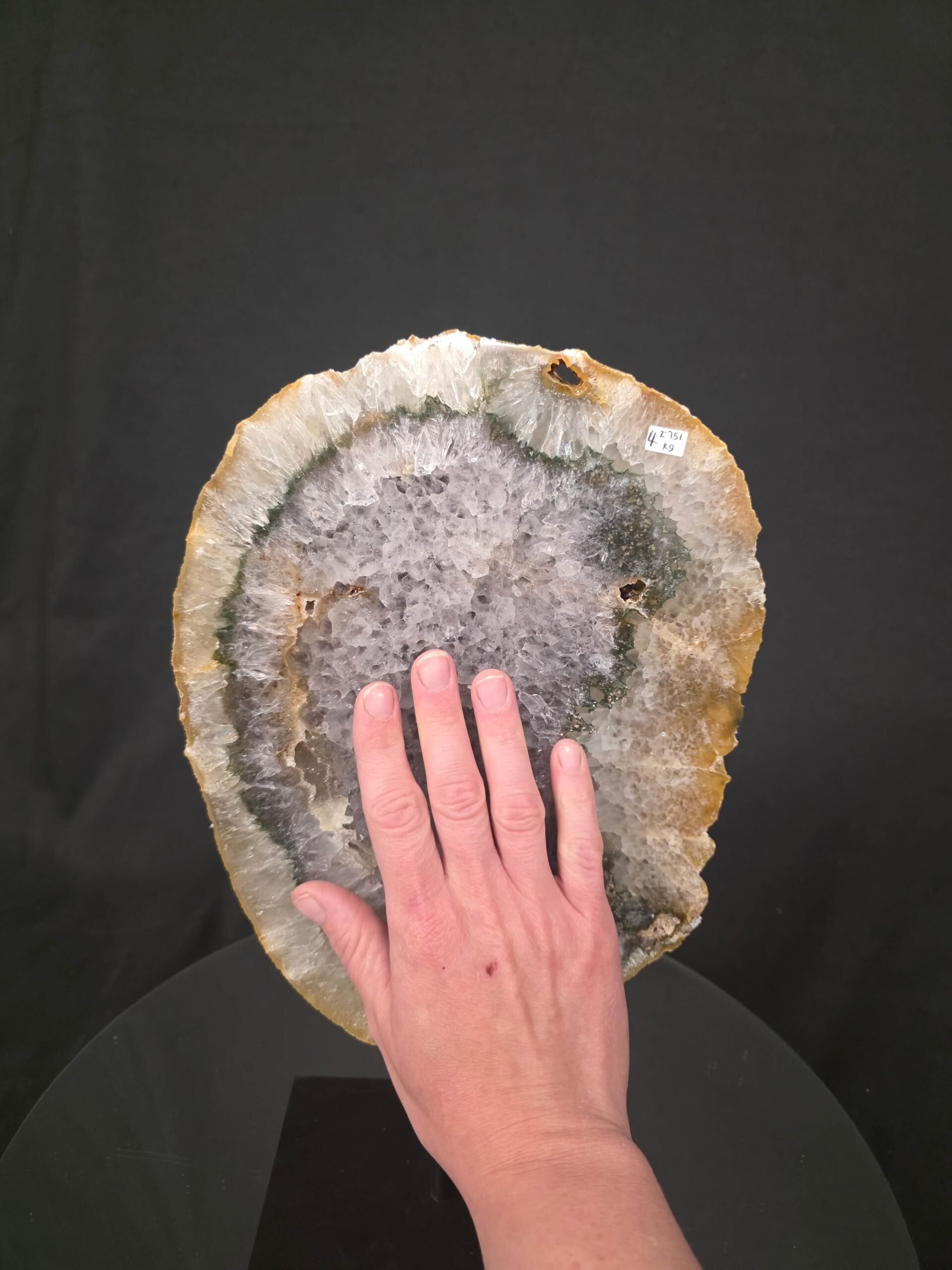 Large Premium Agate Natural Slice on Stand 4 – 2.751g - H35.5xW21xD12cm - Image 6