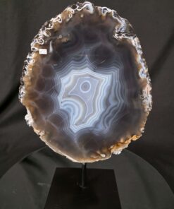 Large Premium Agate Natural Slice on Stand 40 – 2.817g - H36.5xW24.5xD12cm
