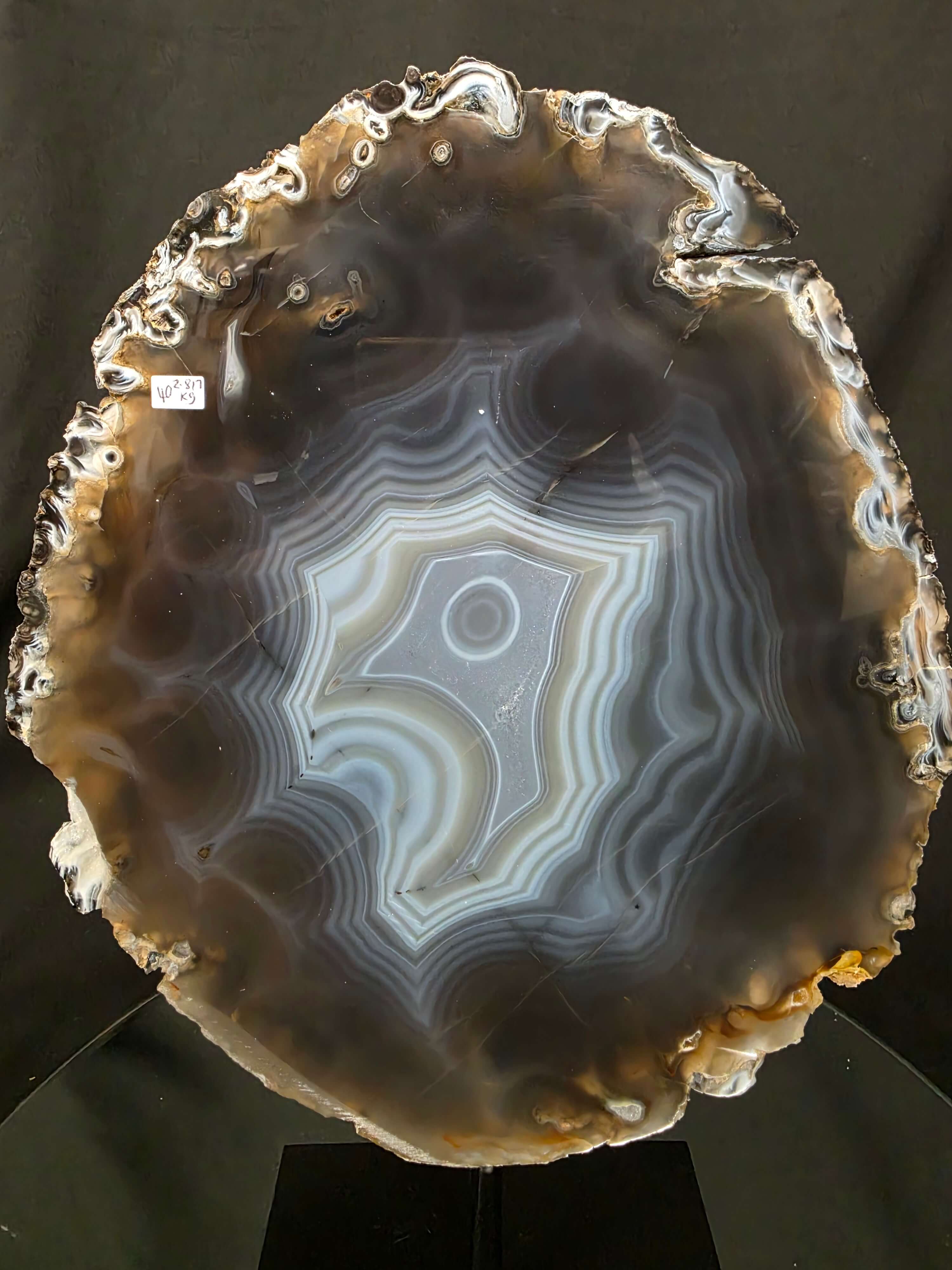 Large Premium Agate Natural Slice on Stand 40 – 2.817g - H36.5xW24.5xD12cm - Image 5