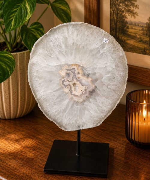 Large Premium Agate Natural Slice on Stand 6 – 3.069g - H35xW25xD12cm