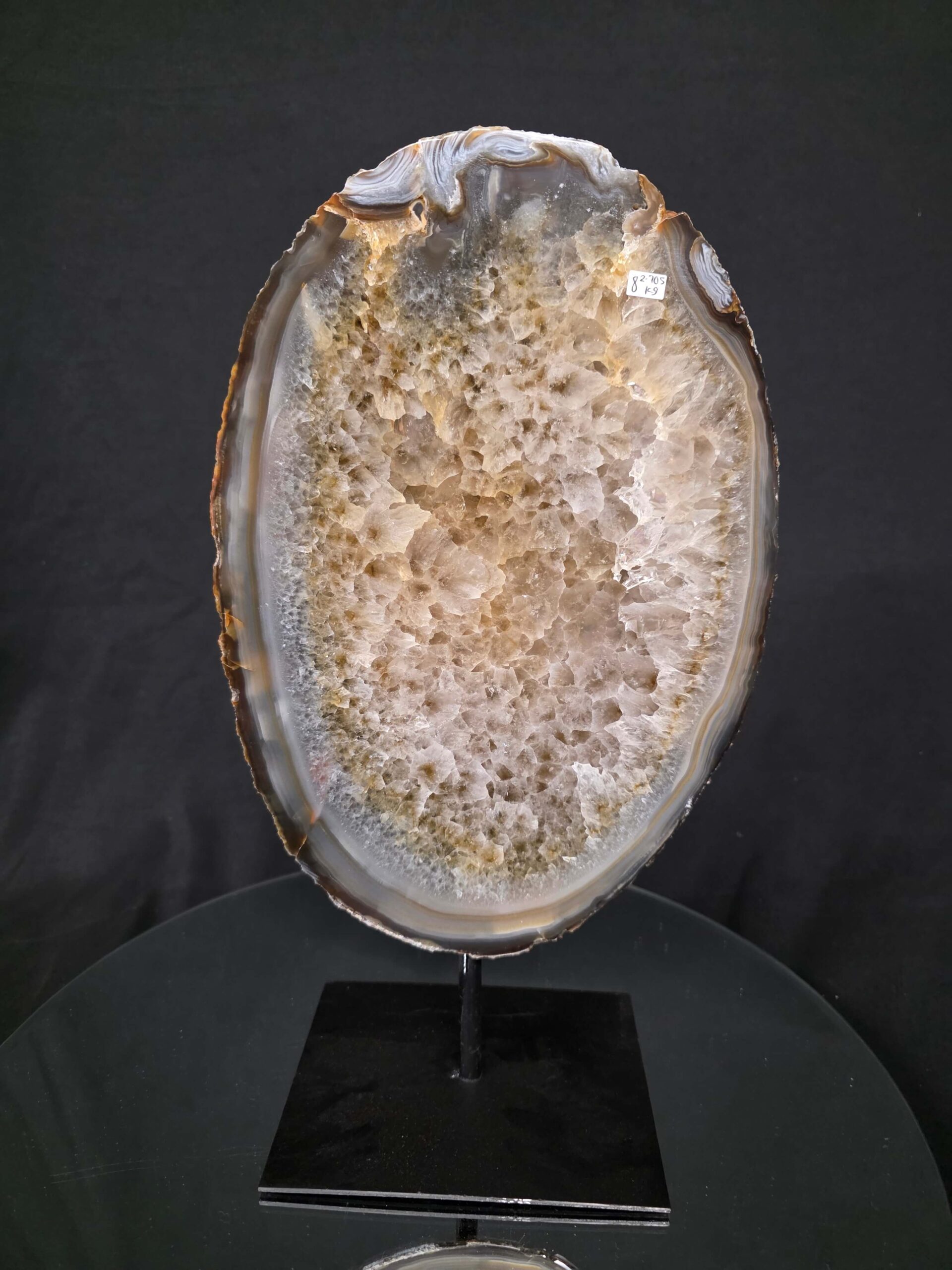 Large Premium Agate Natural Slice on Stand 8 – 2.705g - H37xW21xD12cm