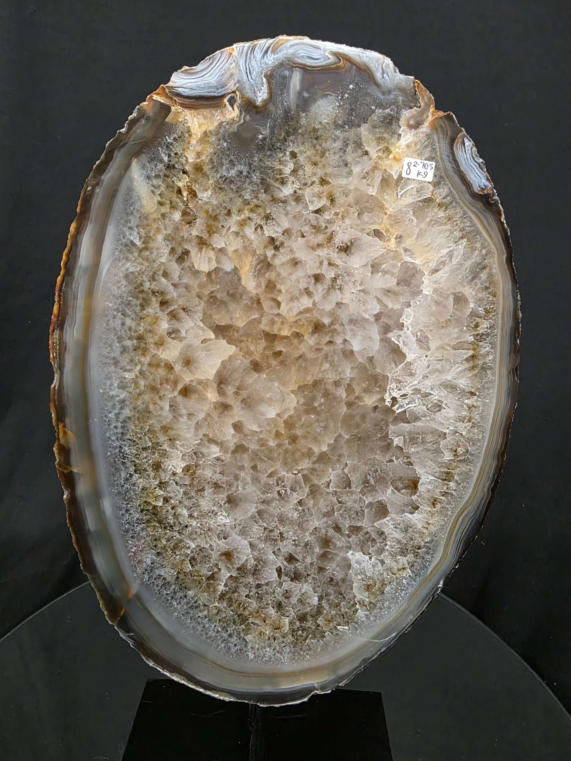 Large Premium Agate Natural Slice on Stand 8 – 2.705g - H37xW21xD12cm - Image 5