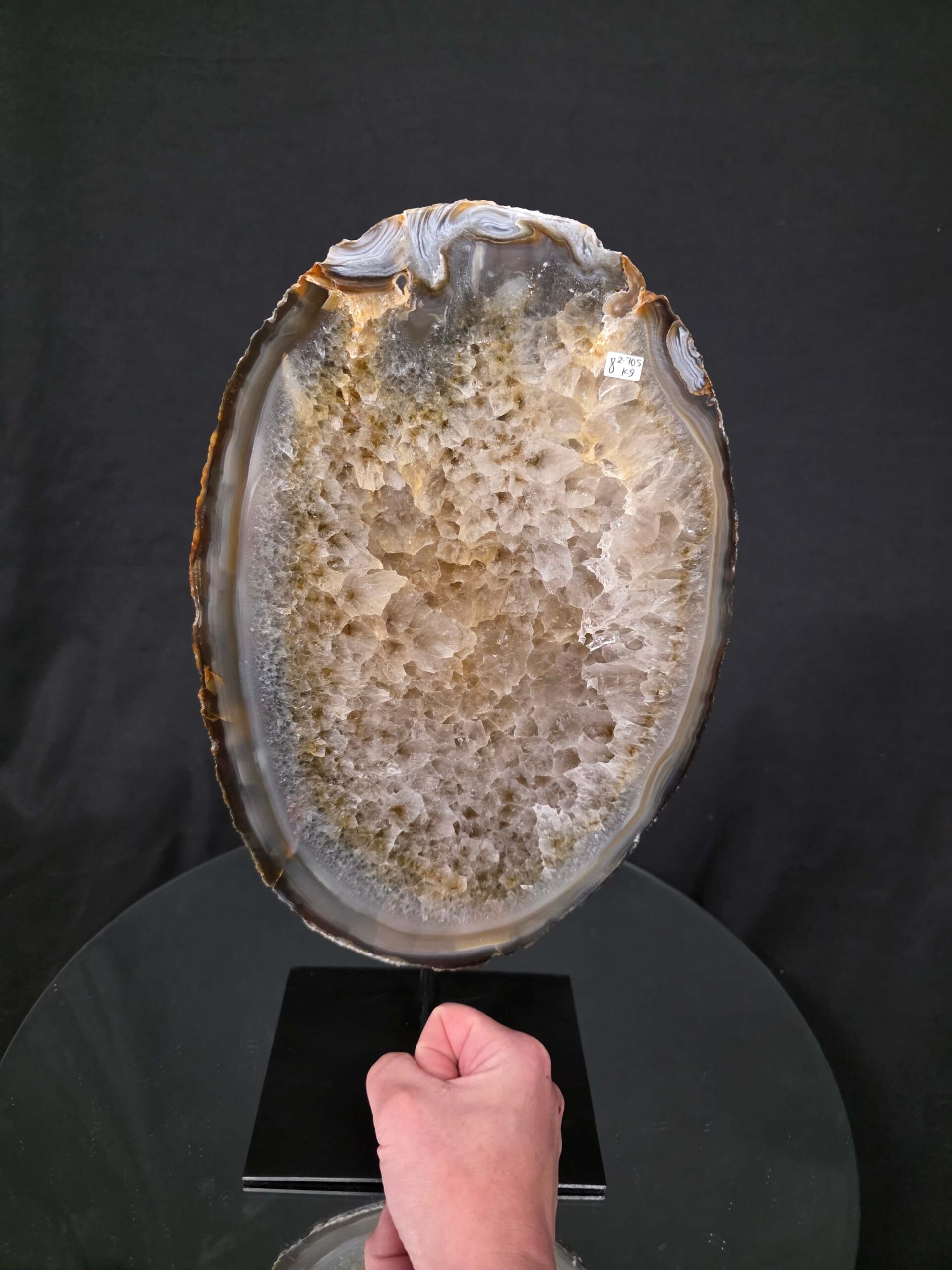 Large Premium Agate Natural Slice on Stand 8 – 2.705g - H37xW21xD12cm - Image 6