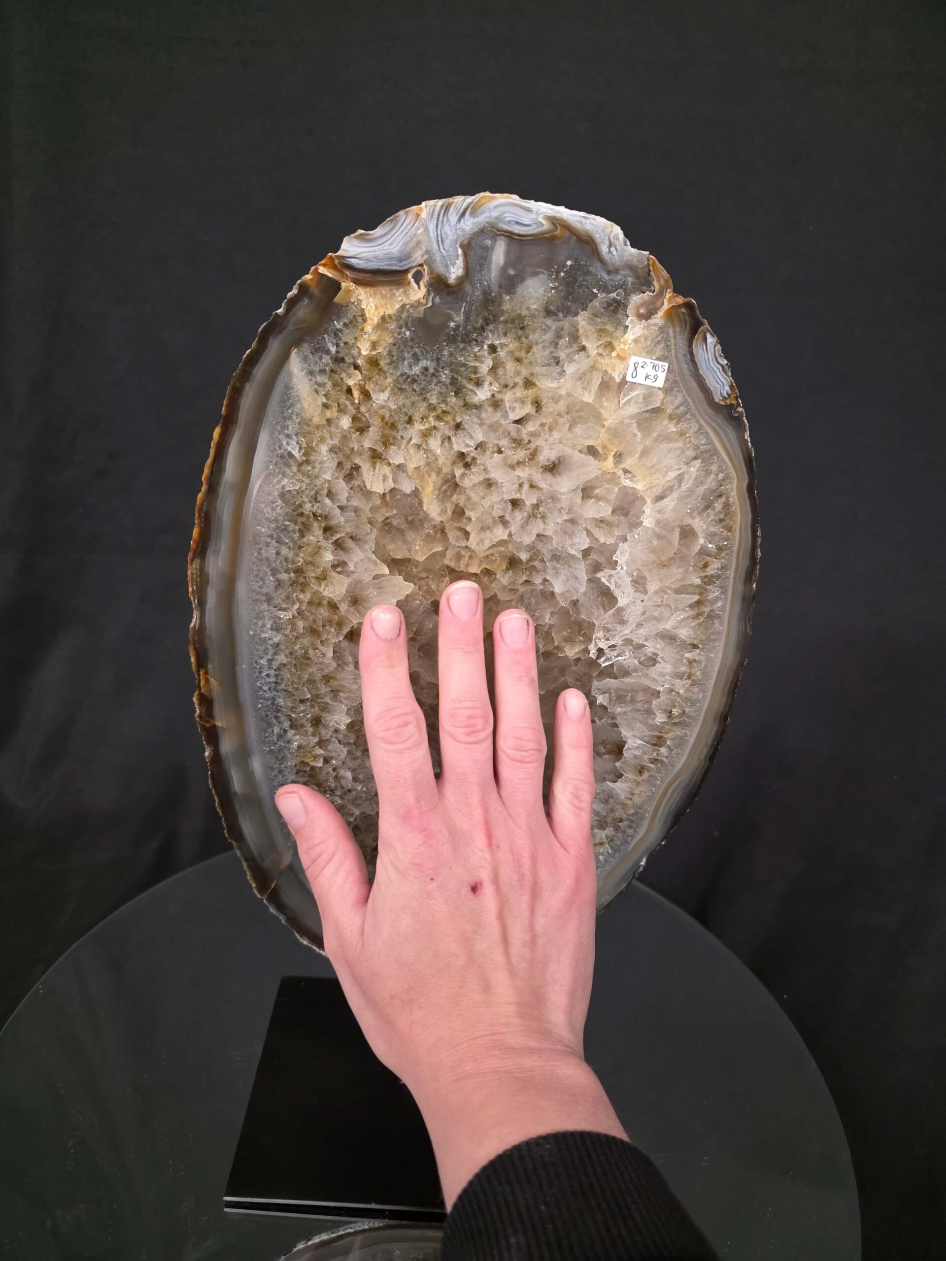 Large Premium Agate Natural Slice on Stand 8 – 2.705g - H37xW21xD12cm - Image 7