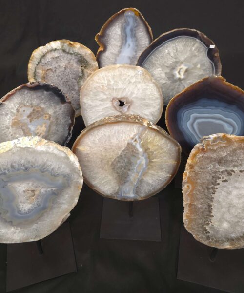 Agate Slices on Stands