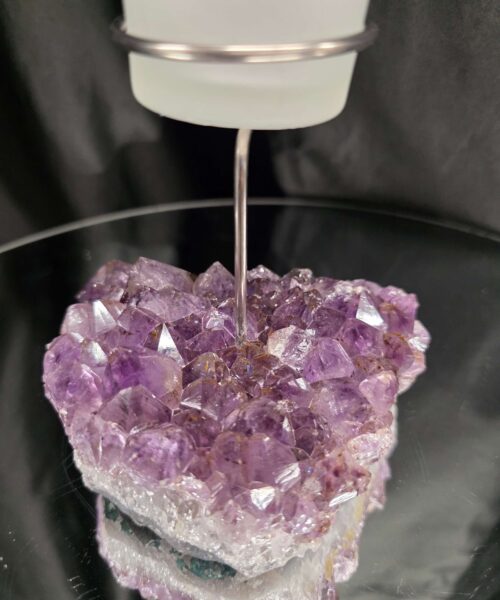 Premium A Grade Amethyst Candle No. 3 Cluster Druzy / 1 Cup Tealight Holders 846g H17xW11xD9.5cm - Image 6