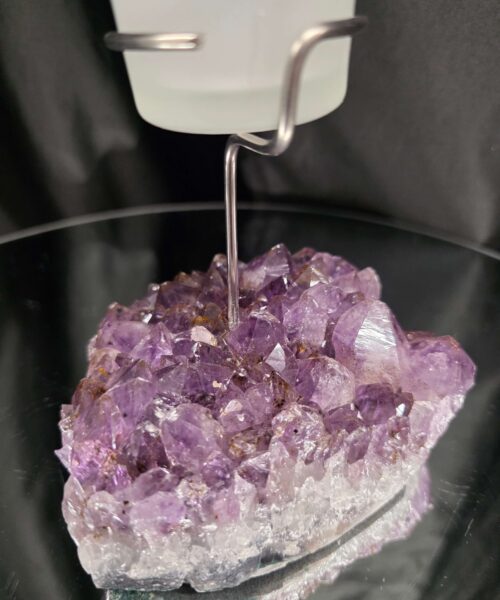 Premium A Grade Amethyst Candle No. 3 Cluster Druzy / 1 Cup Tealight Holders 846g H17xW11xD9.5cm - Image 8