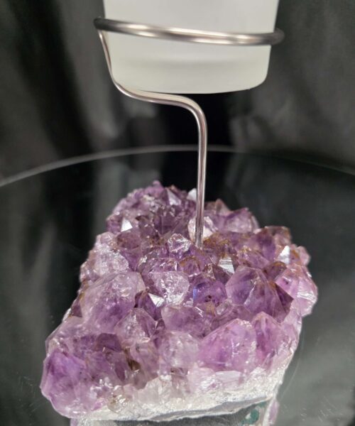 Premium A Grade Amethyst Candle No. 3 Cluster Druzy / 1 Cup Tealight Holders 846g H17xW11xD9.5cm - Image 9