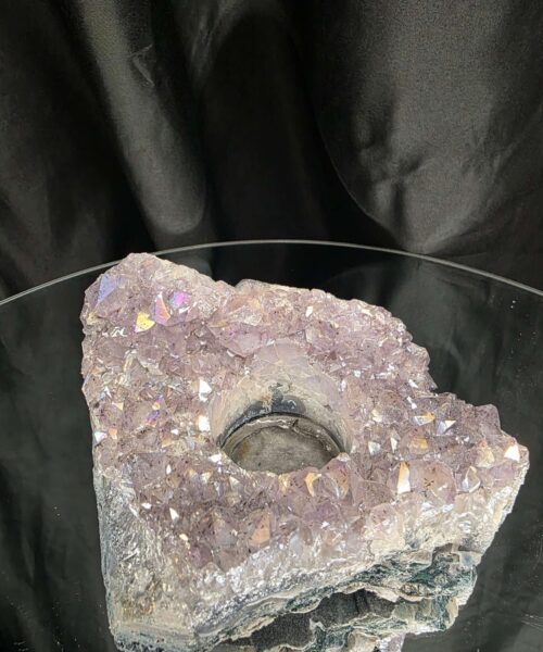 Alternative view of Large Amethyst Angel Aura Premium Candle 2 Handpicked 748g H6.5xW14xD11cm A Grade Cluster Druzy Tealight Holders