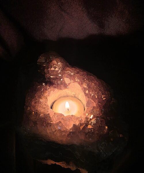 Large Amethyst Angel Aura Premium Candle 2 Handpicked 748g H6.5xW14xD11cm A Grade Cluster Druzy Tealight Holders - Image 12