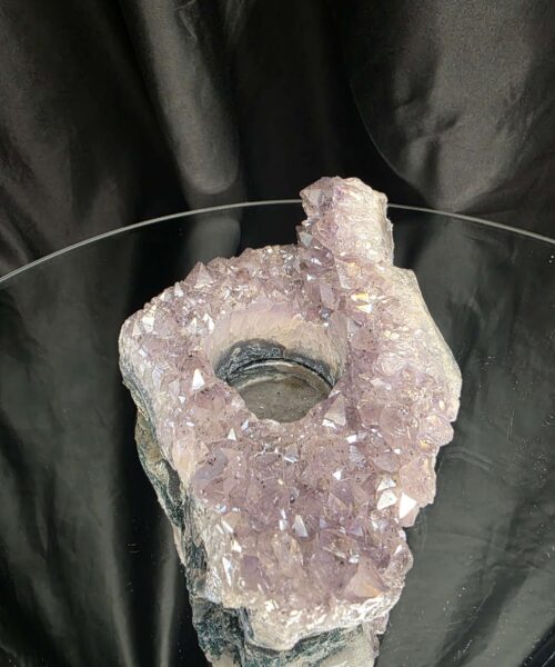 Large Amethyst Angel Aura Premium Candle 2 Handpicked 748g H6.5xW14xD11cm A Grade Cluster Druzy Tealight Holders - Image 3