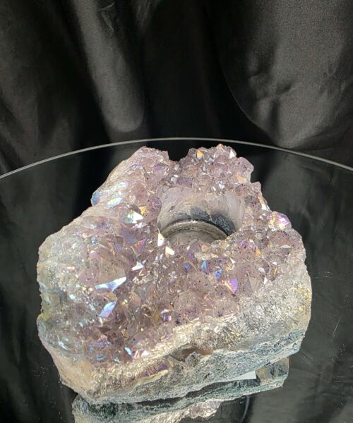 Large Amethyst Angel Aura Premium Candle 2 Handpicked 748g H6.5xW14xD11cm A Grade Cluster Druzy Tealight Holders - Image 5
