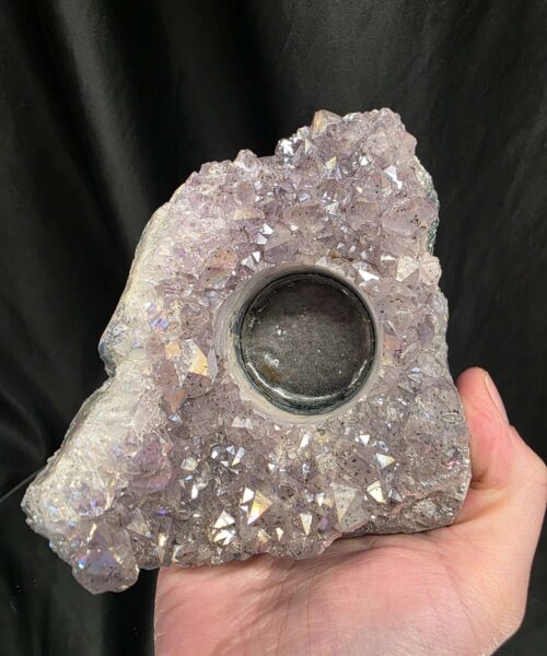 Large Amethyst Angel Aura Premium Candle 2 Handpicked 748g H6.5xW14xD11cm A Grade Cluster Druzy Tealight Holders - Image 6