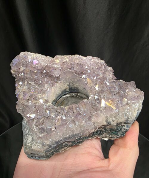 Large Amethyst Angel Aura Premium Candle 2 Handpicked 748g H6.5xW14xD11cm A Grade Cluster Druzy Tealight Holders - Image 7