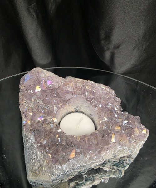 Large Amethyst Angel Aura Premium Candle 2 Handpicked 748g H6.5xW14xD11cm A Grade Cluster Druzy Tealight Holders - Image 9