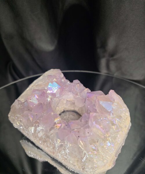 Alternative view of Large Amethyst Angel Aura Premium Candle 3 Handpicked 1.1.25g H7xW13.5xD10cm A Grade Cluster Druzy Tealight Holders