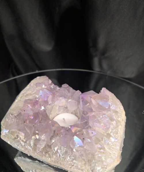 Large Amethyst Angel Aura Premium Candle 3 Handpicked 1.1.25g H7xW13.5xD10cm A Grade Cluster Druzy Tealight Holders - Image 11