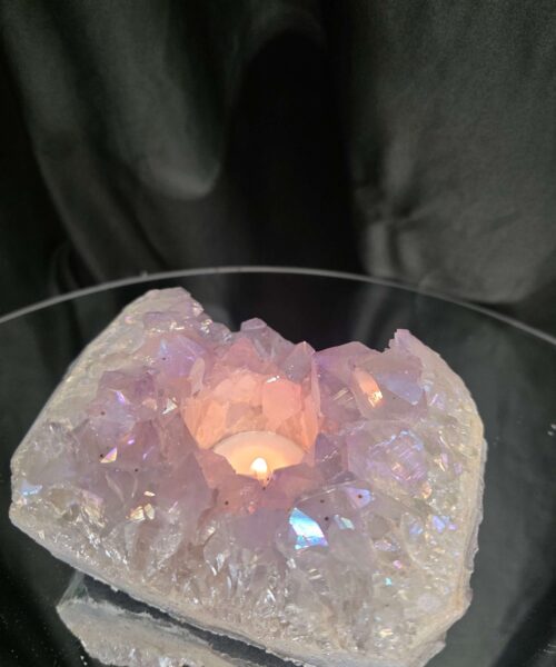 Large Amethyst Angel Aura Premium Candle 3 Handpicked 1.1.25g H7xW13.5xD10cm A Grade Cluster Druzy Tealight Holders - Image 12