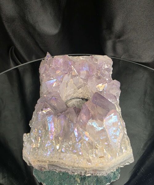Large Amethyst Angel Aura Premium Candle 3 Handpicked 1.1.25g H7xW13.5xD10cm A Grade Cluster Druzy Tealight Holders - Image 3