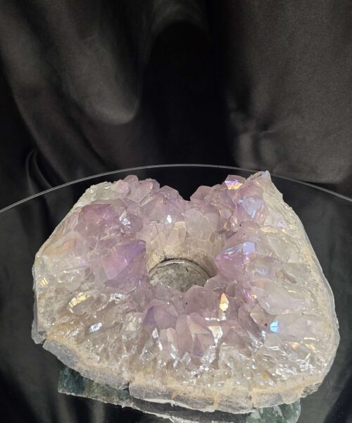 Large Amethyst Angel Aura Premium Candle 3 Handpicked 1.1.25g H7xW13.5xD10cm A Grade Cluster Druzy Tealight Holders - Image 4