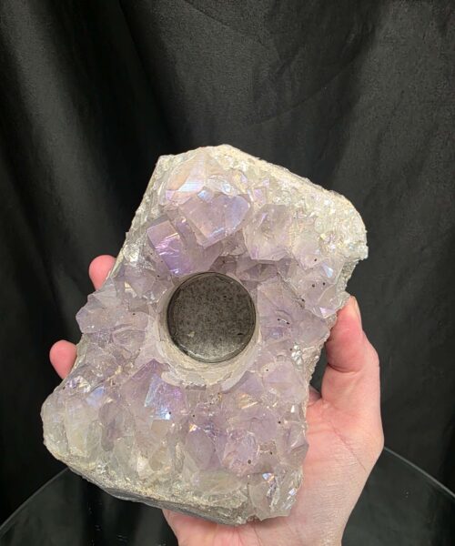 Large Amethyst Angel Aura Premium Candle 3 Handpicked 1.1.25g H7xW13.5xD10cm A Grade Cluster Druzy Tealight Holders - Image 6