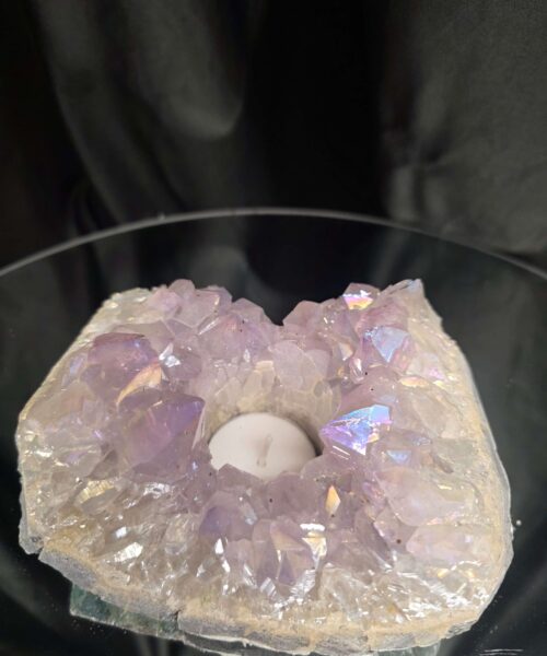 Large Amethyst Angel Aura Premium Candle 3 Handpicked 1.1.25g H7xW13.5xD10cm A Grade Cluster Druzy Tealight Holders