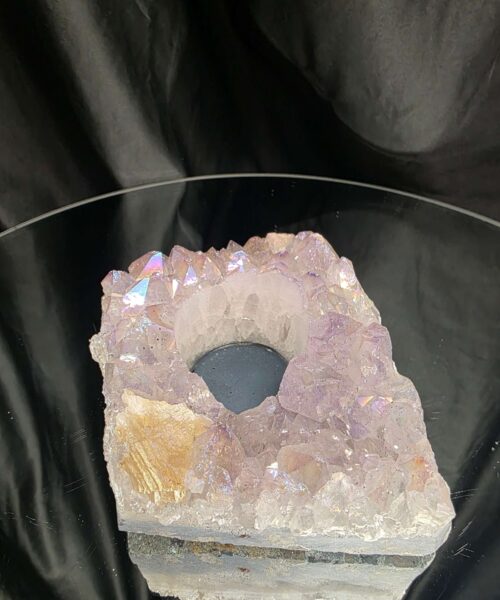 Alternative view of Large Amethyst Angel Aura Premium Candle 4 Handpicked 808g H6.5xW13xD11cm A Grade Cluster Druzy Tealight Holders