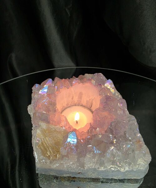 Large Amethyst Angel Aura Premium Candle 4 Handpicked 808g H6.5xW13xD11cm A Grade Cluster Druzy Tealight Holders - Image 11
