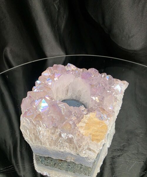 Large Amethyst Angel Aura Premium Candle 4 Handpicked 808g H6.5xW13xD11cm A Grade Cluster Druzy Tealight Holders - Image 5