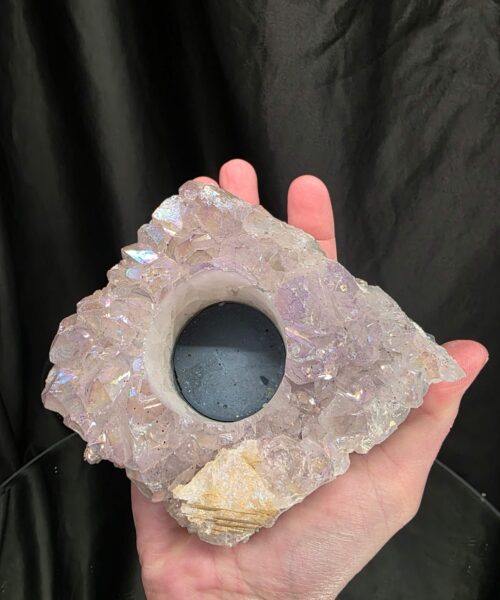 Large Amethyst Angel Aura Premium Candle 4 Handpicked 808g H6.5xW13xD11cm A Grade Cluster Druzy Tealight Holders - Image 6