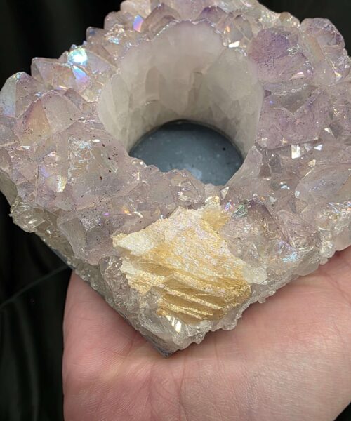 Large Amethyst Angel Aura Premium Candle 4 Handpicked 808g H6.5xW13xD11cm A Grade Cluster Druzy Tealight Holders - Image 7