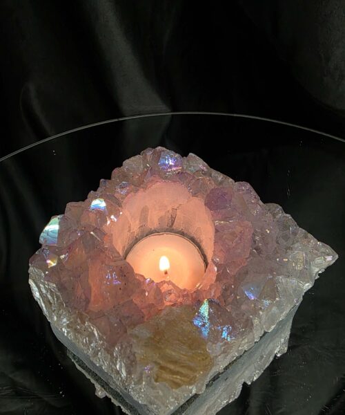 Large Amethyst Angel Aura Premium Candle 4 Handpicked 808g H6.5xW13xD11cm A Grade Cluster Druzy Tealight Holders - Image 10