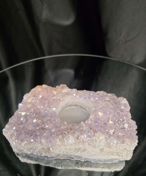 Alternative view of Large Amethyst Angel Aura Premium Candle 5 Handpicked 722g H4xW14xD9cm A Grade Cluster Druzy Tealight Holders