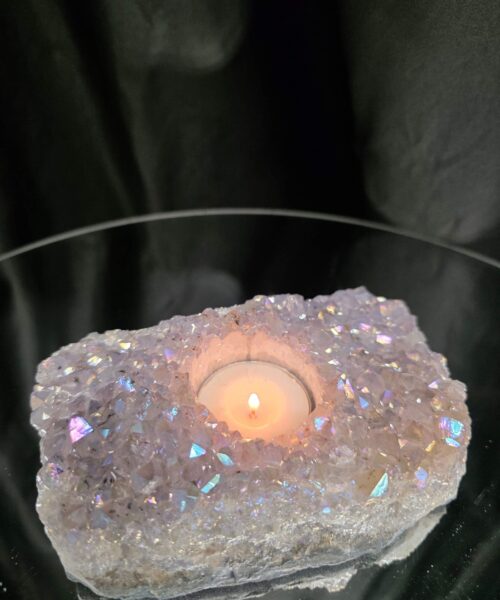 Large Amethyst Angel Aura Premium Candle 5 Handpicked 722g H4xW14xD9cm A Grade Cluster Druzy Tealight Holders