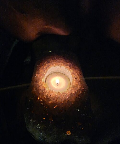 Large Amethyst Angel Aura Premium Candle 5 Handpicked 722g H4xW14xD9cm A Grade Cluster Druzy Tealight Holders - Image 13