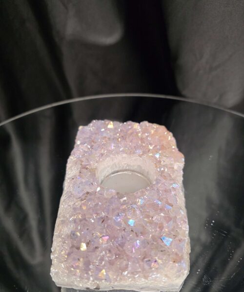 Large Amethyst Angel Aura Premium Candle 5 Handpicked 722g H4xW14xD9cm A Grade Cluster Druzy Tealight Holders - Image 3