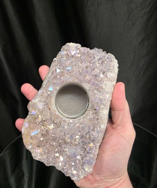 Large Amethyst Angel Aura Premium Candle 5 Handpicked 722g H4xW14xD9cm A Grade Cluster Druzy Tealight Holders - Image 6