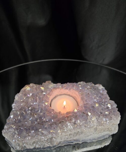 Large Amethyst Angel Aura Premium Candle 5 Handpicked 722g H4xW14xD9cm A Grade Cluster Druzy Tealight Holders - Image 10
