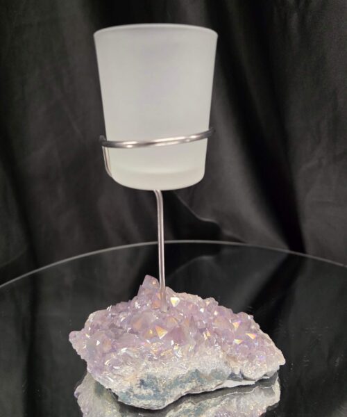 Alternative view of Premium A Grade Angel Aura No. 2 Cluster Druzy Candle / 1 Cup Tealight Holder 471g H18xW12xW8cm