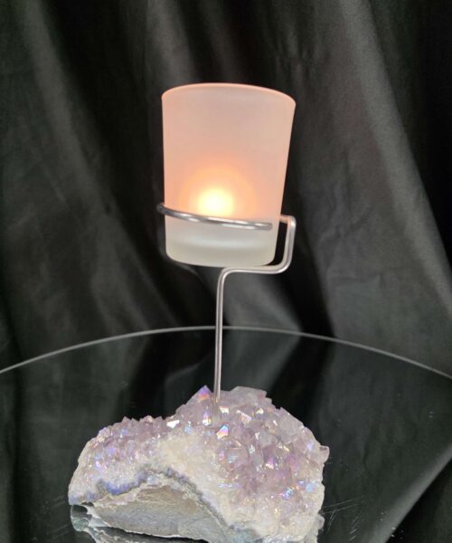 Premium A Grade Angel Aura No. 2 Cluster Druzy Candle / 1 Cup Tealight Holder 471g H18xW12xW8cm - Image 11