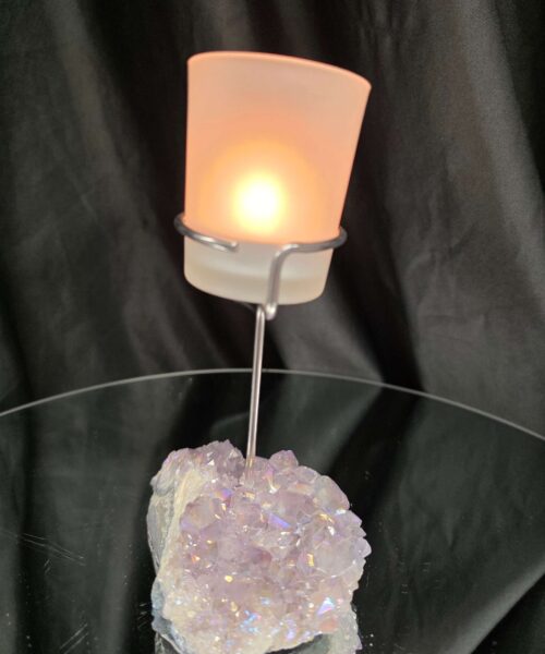 Premium A Grade Angel Aura No. 2 Cluster Druzy Candle / 1 Cup Tealight Holder 471g H18xW12xW8cm - Image 12