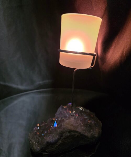 Premium A Grade Angel Aura No. 2 Cluster Druzy Candle / 1 Cup Tealight Holder 471g H18xW12xW8cm - Image 15