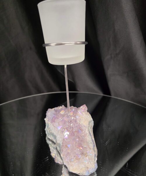 Premium A Grade Angel Aura No. 2 Cluster Druzy Candle / 1 Cup Tealight Holder 471g H18xW12xW8cm - Image 3
